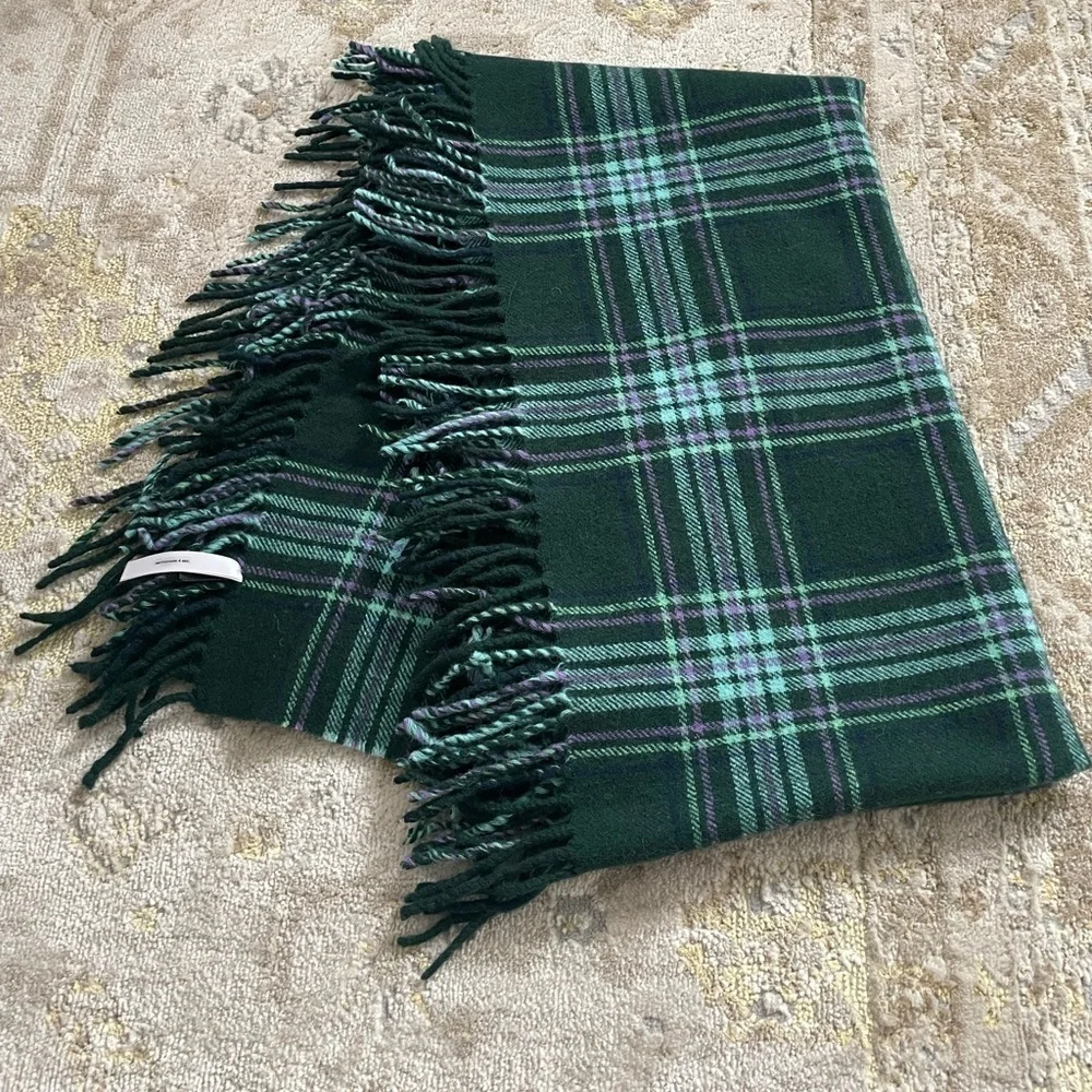 Talbots 100% Wool Oversized Fringed Scarf